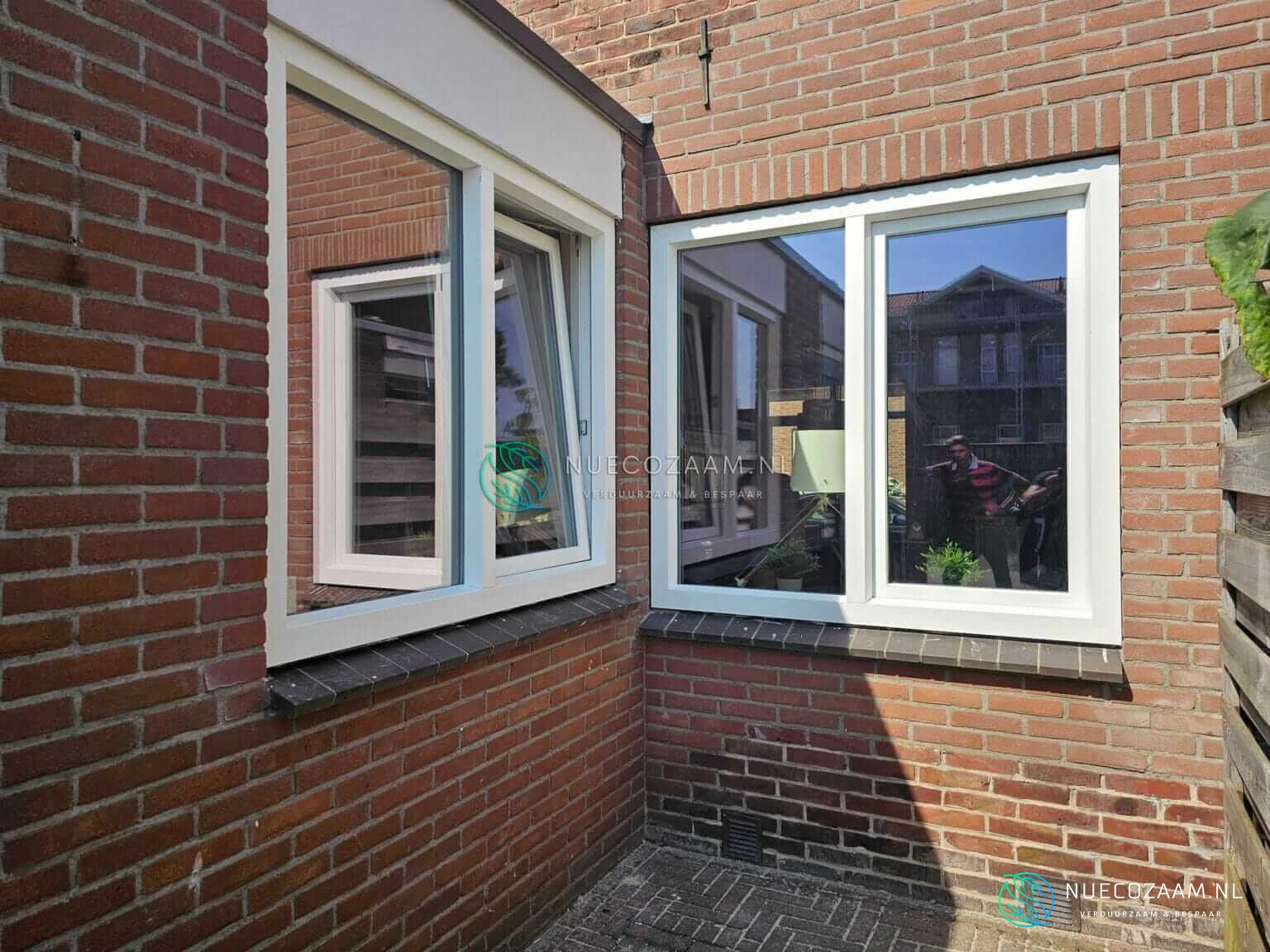 NuEcozaam Kunststof kozijnen Almelo wit houtnerf