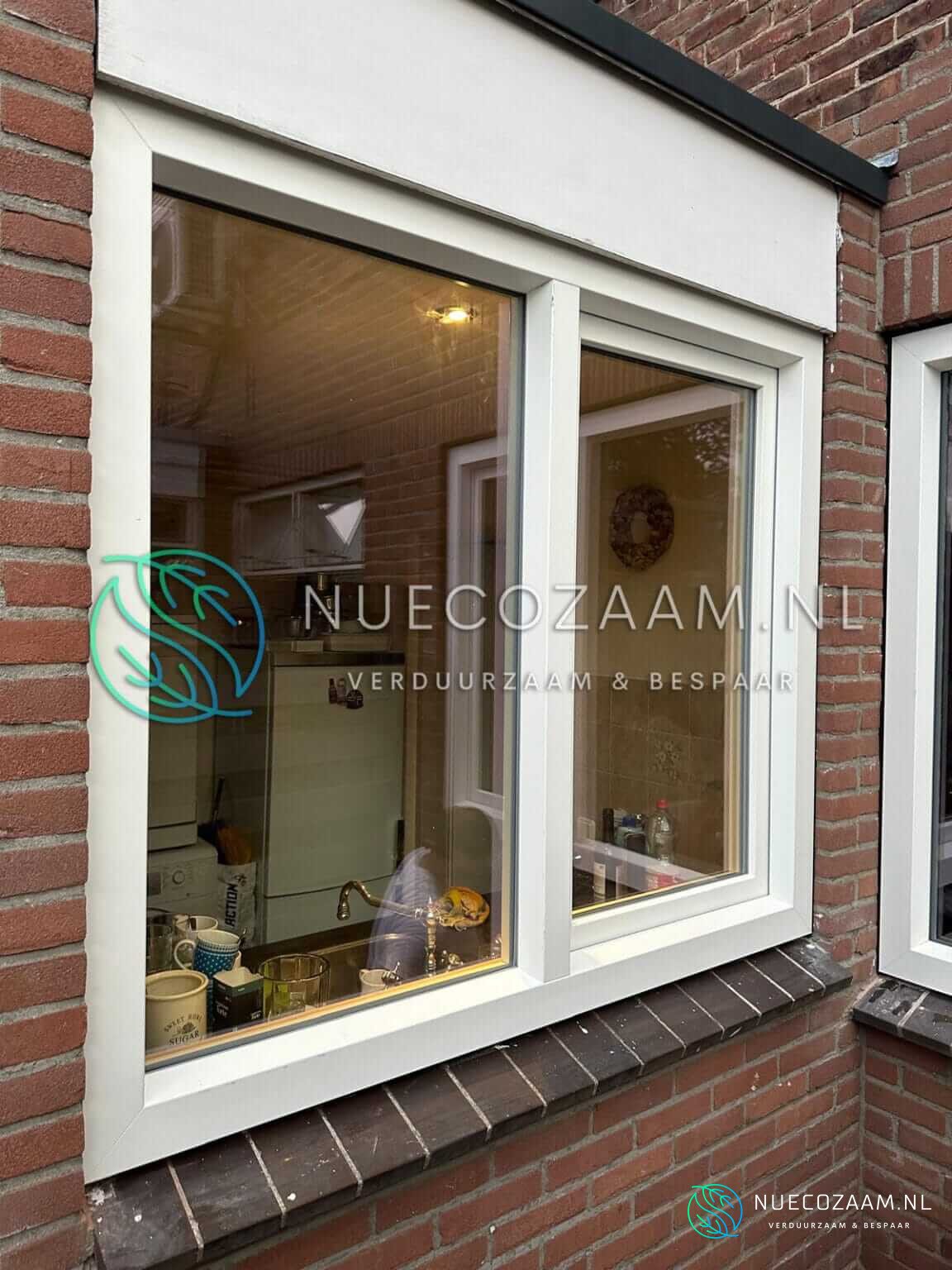 NuEcozaam Kunststof kozijnen Almelo wit houtnerf